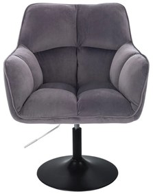 LuxuryForm DESIGN Kreslo AMALFI VELUR na čiernom tanieri - tmavo šedé