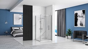 Rea Rapid Swing, rohový sprchovací kút 90(dvere) x 80(stena), 6mm číre sklo, chrómový profil, KPL-K1606