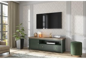 TV stolík/skrinka Elvina Typ 40 (tmavozelená + dub lefkas). Vlastná spoľahlivá doprava až k Vám domov. 1022383