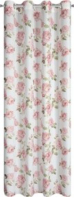 Dekorstudio Záves AVANI 140x250 cm biely s ružami stredná tienivosť 100% polyester