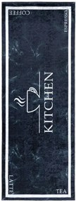 Protišmykový koberec / behúň 46740 KITCHEN čierny / biely