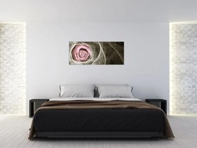 Obraz - Abstraktné ruže svetlo ružová (120x50 cm)