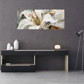 Obraz - Abstrakcia s ľaliou (120x50 cm)