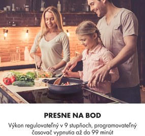 Klarstein Delicatessa 60 Prime, indukčná varná doska, 7000 W, 4 zóny, časovač, čierna