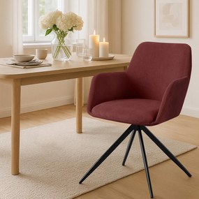 Jedálenská stolička Olema látka cord - bordová