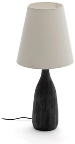 Čierna/krémová stolová lampa s textilným tienidlom (výška 56 cm) Luvia – Kave Home
