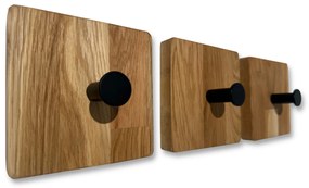 Dekorstudio Nástenný vešiak KVADRAT olejovaný dub - 3 kusy