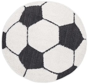 Detský koberec KAYRA FOOTBALL, biely / čierny