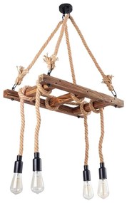 Luster na lanku EREBOS 4xE27/40W/230V hnedá