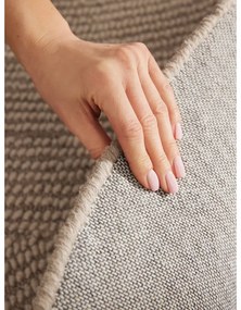 Béžový ručne tkaný vlnený okrúhly koberec ø 120 cm Eleni Light Beige – Hanse Home