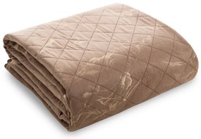 Dekorstudio Zamatový prehoz na posteľ LUIZ6 s lesklým mramorovým vzorom - tmavobéžový Rozmer prehozu (šírka x dĺžka): 170x210cm