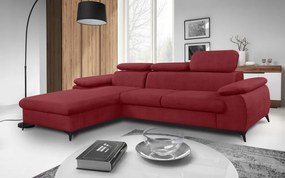 Rohová sedacia súprava Scala, červená látka, ľavý roh