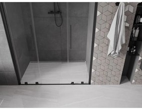 Mexen Velar L Duo, posuvné sprchové dvere do otvoru 150 cm, 8mm číre sklo, čierna matná, 871-150-003-02-70