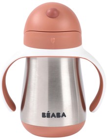 Hrnček termoizolačný so slamkou nerez 250ml Terracotta