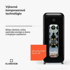 Klarstein Shirley 15 Uno. chladnička na víno, 15 fliaš, 5 - 20 °C, dotykové ovládanie, retro