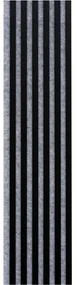 Akustické dekoračné panely, čierny mat 3D lamely na sivom filcovom podklade, rozmer 270 x 30 cm, IMPOL TRADE