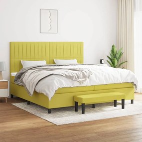 Boxspring posteľ s matracom svetlozelená 200x200 cm látka 3136788