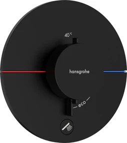 Hansgrohe ShowerSelect Comfort S, termostat pod omietku pre 1 spotrebič a ďalší výtok, čierna matná, HAN-15562670