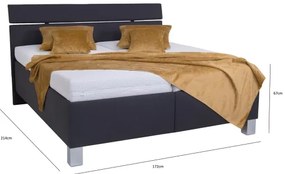 Čalúnená posteľ ALIS s úložným priestorom, 160x200 cm, bez matraca, antracit