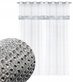 Dekorstudio Jednofarebná záclona GLAMOUR  - Biela - vlastný rozmer Uchytenie závesu: Páska-Tunel, Šírka záclony: 650cm