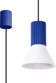 Závesné svietidlo Estria, 1x biele kovové tienidlo, bl