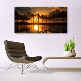 Obraz na akrylátovom skle Stromy slnko krajina 120x60 cm