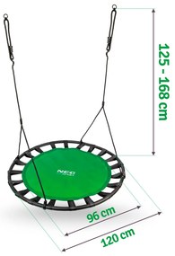 Neo-Sport Hojdačka Bocianie hniezdo SWINGO XXL 120 cm zelená