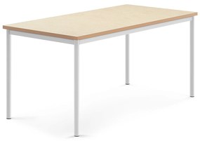 Stôl SONITUS, 1600x800x720 mm, linoleum - béžová, biela