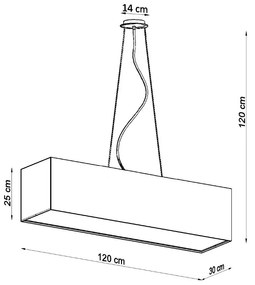 Závesné svietidlo Santa, 1x biele textilné tienidlo, (biely plast), (120 cm)