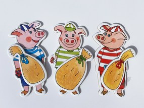 MARIONETINO – Bábkové divadlo: O troch prasiatkach a o kozliatkach (15 bábok, 2 rozprávky)