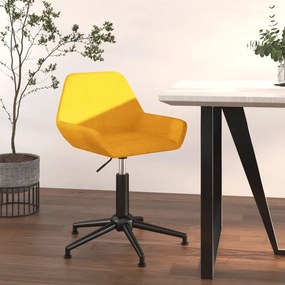 Otočná kancelárska stolička horčicovo-žltá zamatová