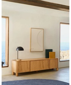 Čierna/v prírodnej farbe stolová lampa s kovovým tienidlom (výška 48,5 cm) Catlar – Kave Home