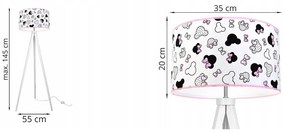 Detská stojacia lampa Minnie, 1x textilné tienidlo, (výber z 2 farieb konštrukcie)