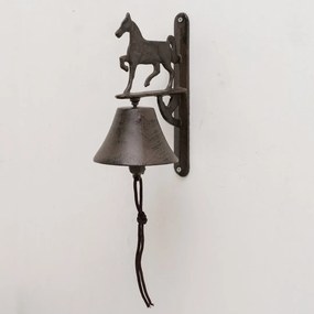 Záhradný zvonček Cabalo, 22x16 cm, liatina, hnedá
