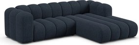 Tmavomodrá ženilková rohová pohovka (pravý roh/s leňoškou) Lupine – Micadoni