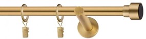Dekorstudio Garniža jednoradová SLICK zlatá 19mm Dĺžka: 180cm, Typ uchytenia: Držiak modern, Typ príslušenstva: Bez príslušenstva