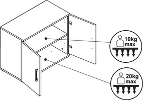 Skriňový nástavec Nitro 70 cm, dub sonoma