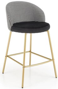 Barová Stolička H113 biela/čierna/zlatá