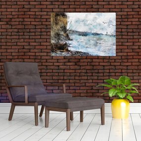 Obraz - Útes, akvarel (90x60 cm)