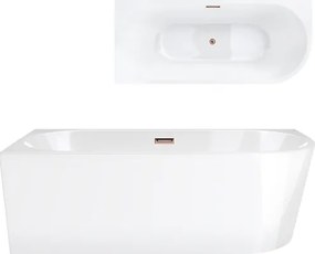 Rohová vaňa Corsan Intero 150 x 74,5, ľavostranná montáž, medená zátka