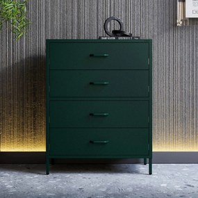 Komoda CARLA, 800 x 1015 x 400 mm, Modern: fľaškovo zelená farba