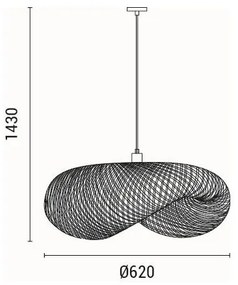 Luster na lanku CALYPSO 1xE27/15W/230V bambus