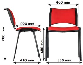 Konferenčná stolička SMART - chrómované nohy, oranžová