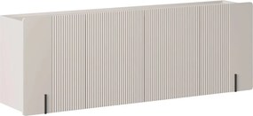 Závesná štvordverová komoda Malmi 200 cm - kašmír / čierna