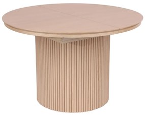 Rozkladací okrúhly stôl Sorrento s lamelami, 120–160 cm, prírodný dub