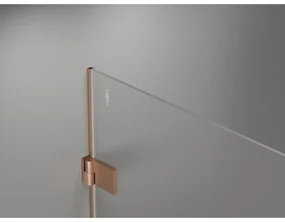 Mexen Lunar-B L pravostranný výklopný sprchový kút 75 x 70 cm, číre sklo, medená matná, 832L-075-070-65-00-P
