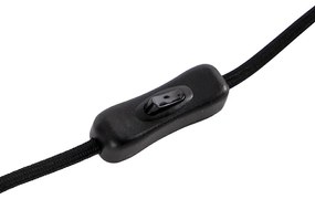 Dizajnová stolná lampa čierna s dymovým sklom na stojane - Dome