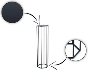 STOJAN NA KVETINÁČ HEXA 100X24X28 CM ČIERNA