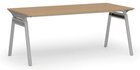 Kancelársky stôl PRIMO SIGMA, 180x90 cm, sivá podnož, buk