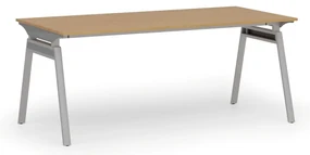 Kancelársky stôl PRIMO SIGMA, 180x90 cm, sivá podnož, buk